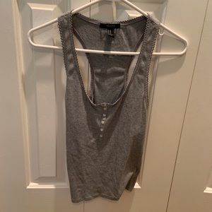 Forever 21 Grey Button Tank Top